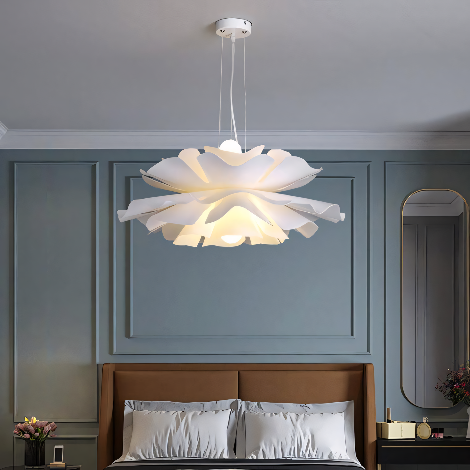 Creative Acrylic Hanging Lamp | Layered Floral Pendant Light | Ping ...